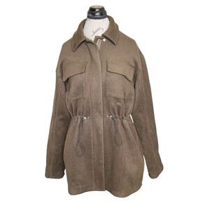 Han Kjobenhavn Women’s Coat Desk Jacket Sz Small Wool Blend Green Quiet Luxury